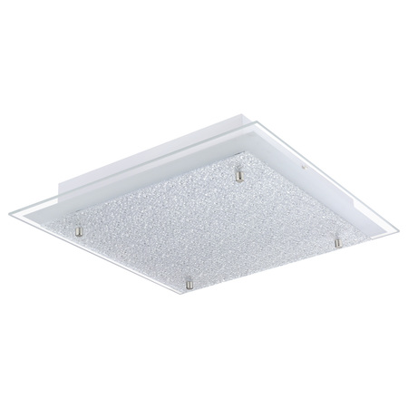 EGLO 1x16W LED Ceiling Light w/ Matte Nckl Finish & White Structured Glass 201297A